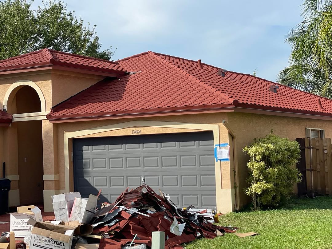 Crew installing wood shingles