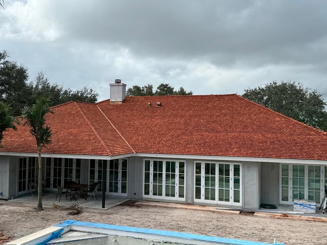 Red tile installation detail